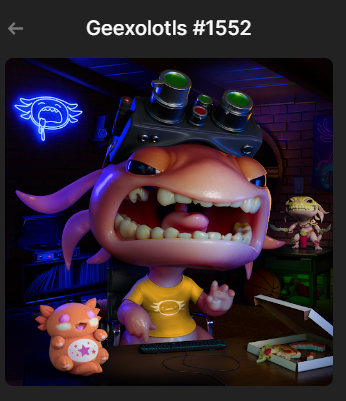 Congrats to m- who we can't tag 'cause of the location's X ban.. For winning this sick <a href="/geexolotls/">Geexolotls</a> NFT from last week's sponsor! 🔥🔥🔥
Thank you Geexos!