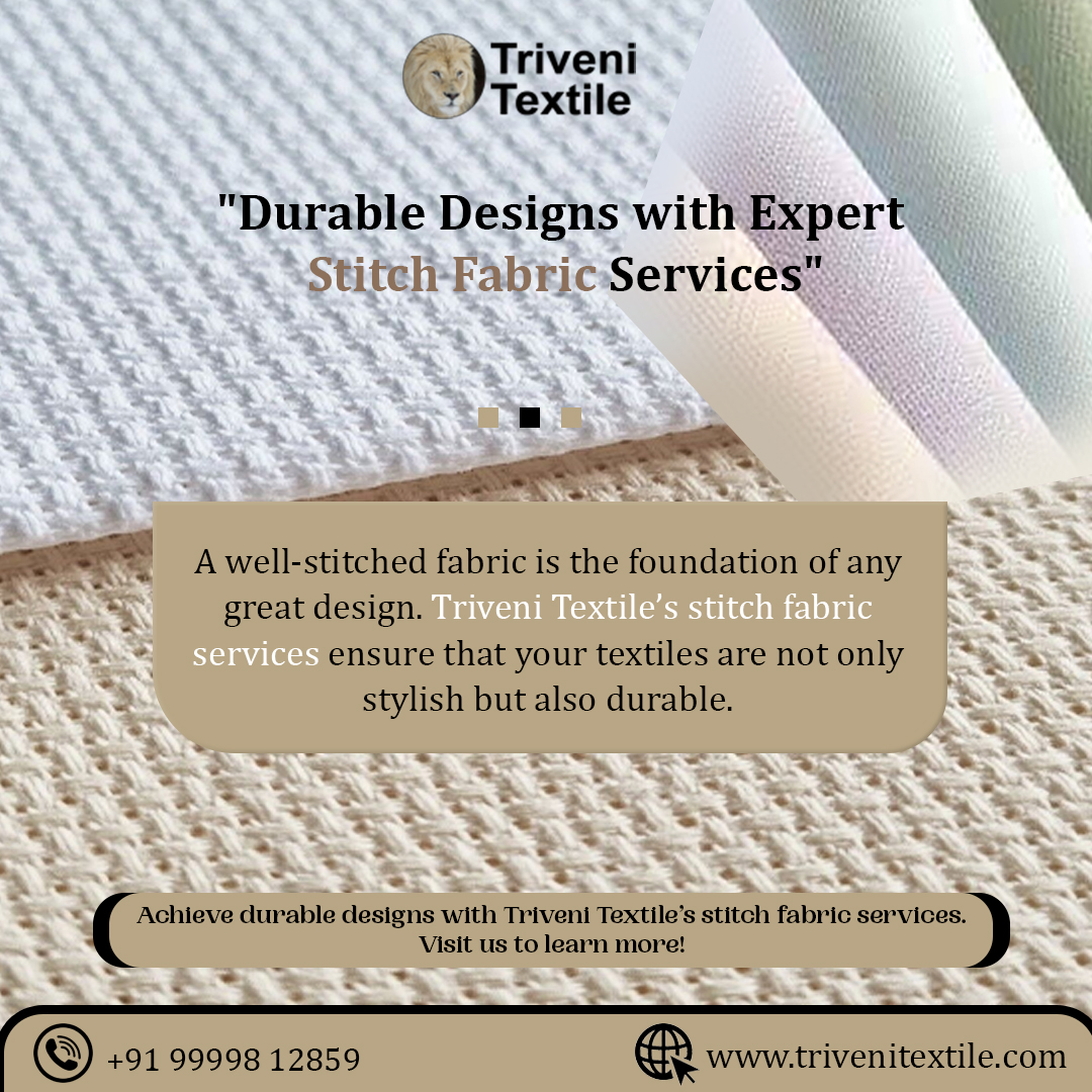 TriveniTextile's tweet photo. Durable designs start with expert craftsmanship! ✨ At Triveni Textile, our stitch fabric services guarantee that your textiles are not only fashionable but built to last. Whether for garments or home textiles, we've got you covered with precision and quality in every stitch. https://t.co/FmEhxxnjAH