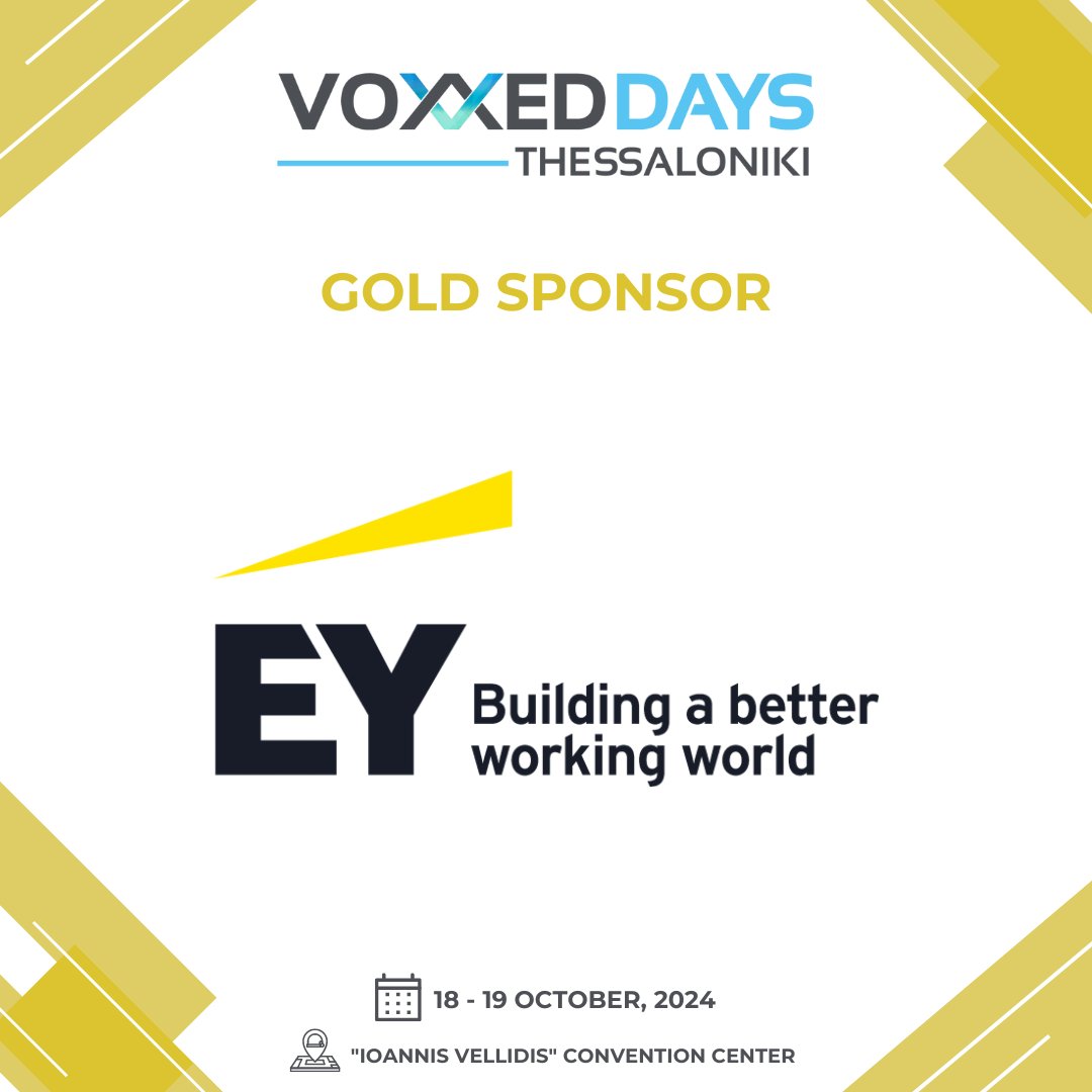 🌟 Exciting News: Meet Our Gold Sponsor, <a href="/EY_Greece/">EY Greece</a>, an international leader in the provision of audit, tax, finance and consulting services.

EY exists to build a better working world, helping create long-term value for clients, people and society and build trust in the capital