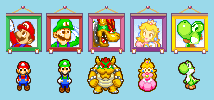 Thesupernintend's tweet photo. Did all the characters who have appeared in both Melee and MLSS. Thanks and credits to @DStarx99 for inspiration and the Mario portrait respectively.
Haven't done true sprites in a long time, and I'm not super familiar with ML spriting style but I gave it a shot anyway! https://t.co/pucxQlWddn