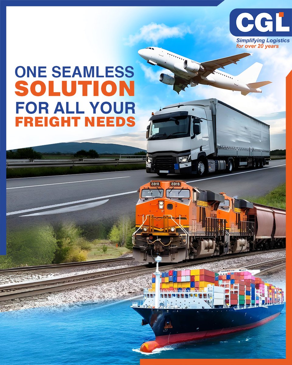 CGLogistics2002's tweet image. One seamless solution for all your freight needs! 🚚✈🌊 
Experience the efficiency of our multimodal transport solutions, ensuring your cargo reaches its destination with ease and speed. 
Contact us today! 

#LogisticsExcellence #MultimodalTransport #GlobalLogisticsPartner #CGL