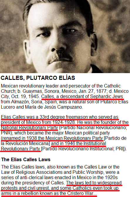 megafenix64's tweet photo. Plutarco Elías Calles: descendant of Sephardic Jews, freemason, president of Mexico...
https://t.co/bU4dAYZE4g
https://t.co/fxkpyDUkAN
https://t.co/eWAA5ZUTrz
#Mexico #christianity #catholicism #church #freemasonry #Claudia #Sheinbaum #jewish #WJC #WEF #BIS #Rothschild #CBDC https://t.co/WTrLwWLOrc