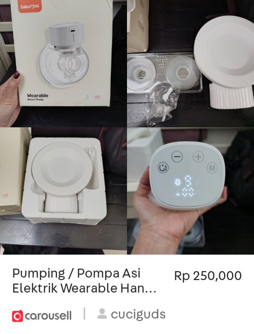bubunyaZ's tweet photo. Lihat 'Pumping / Pompa Asi Elektrik Wearable Hands Free Breast Pump', tersedia di Rp 250,000 di #pumpingasi #Carousell: https://t.co/nPPh8fvGvs https://t.co/F7sEy6Crn6