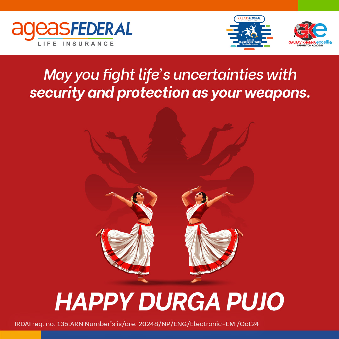AgeasFederalQFS's tweet photo. May Maa Durga's blessings shield you and your loved ones from life's challenges. Ageas Federal Life Insurance wishes you a Happy Durga Pujo.

Visit: https://t.co/NYQo3szK16

#FutureFearless https://t.co/jSpcUT4fsr