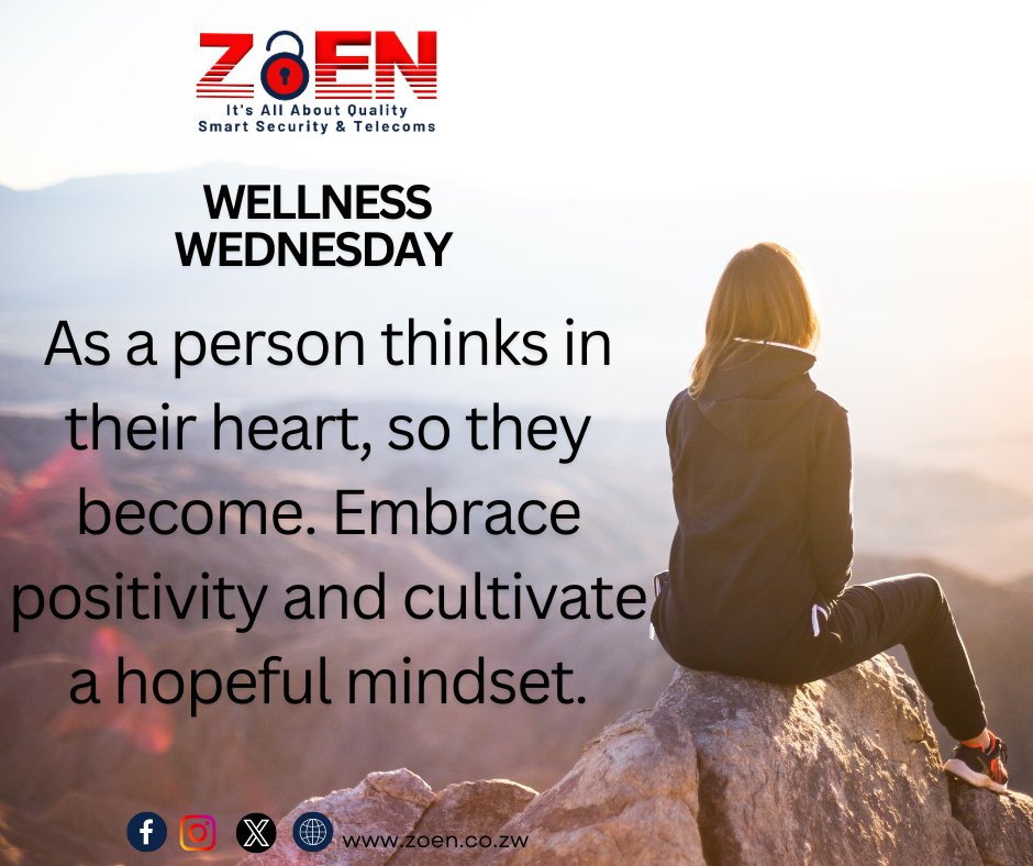 Wellness Wednesday 
As a person thinks in their heart, so they become. Embrace positivity and cultivate a hopeful mindset.