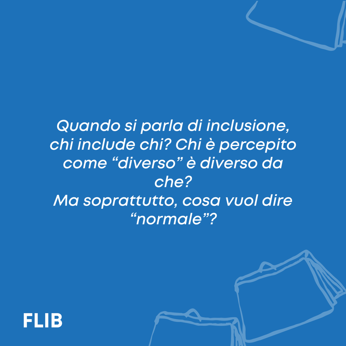 🌀 Cap de nosaltres és normal, tots som diferents.
Ens hem preguntat alguna vegada què són per a nosaltres "normalitat" i "diversità"?

🗣️ <a href="/MosconLilith/">Lilith Moscon</a> i <a href="/fab_acanfora/">Fabrizio Acanfora</a> ens explicaran millor aquests conceptes.

#FLIB2024 #Barcelona #inclusión