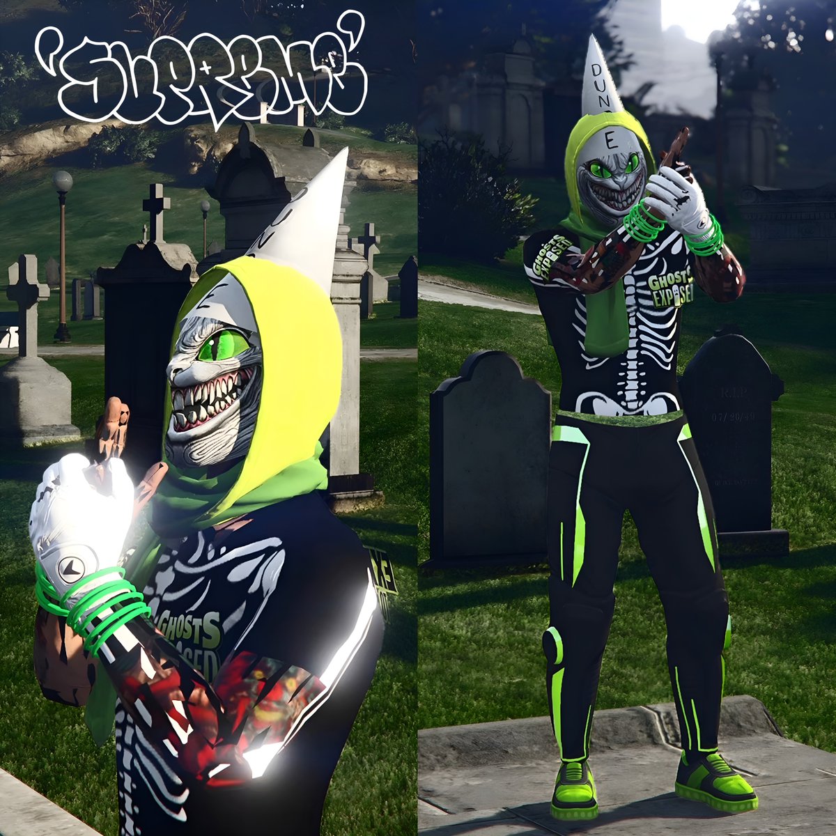 Supreme_JayModz's tweet photo. 👻☠️👻
"Ghost Exposed Outfit"
#beff #gta5online #gta5 #gtabeffoutfits #gtamoddedoutfits #ps5 #Ps5 #gtacommunity #gta5newgen #gtabeffservices https://t.co/4el3jawCGP