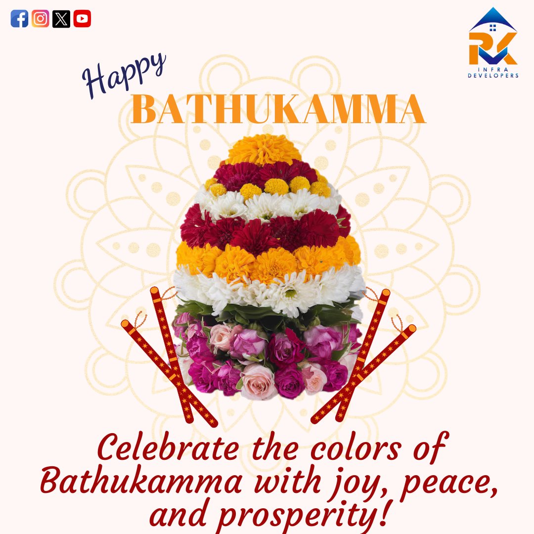 PVKinfra's tweet image. Celebrate the vibrant colors of Bathukamma with joy, togetherness, and prosperity! 🌼💐

#pvkinfradevelopers #pvk #pvkinfra #saddulabathukamma #Bathukamma #durgadevi #durgamatha #durgapuja #navaratri #FestiveSeason #FestiveVibe
