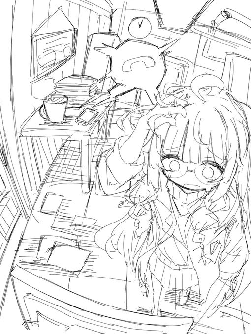 #このラフあげるので誰か続き描いてください 