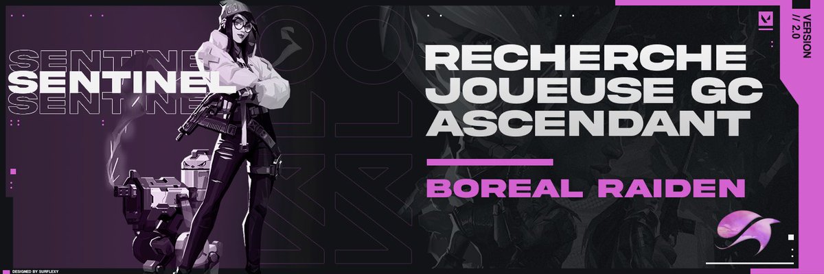 Recrutement joueuse Valorant 🔫

Nous sommes à la recherche d’une Sentinel pour compléter notre roster GC de niveau Ascendant.
Si vous êtes intéressées je vous invite à nous mp ou à faire un ticket sur notre serveur : discord.gg/boreal

RT appréciés
#LFP #VALORANT