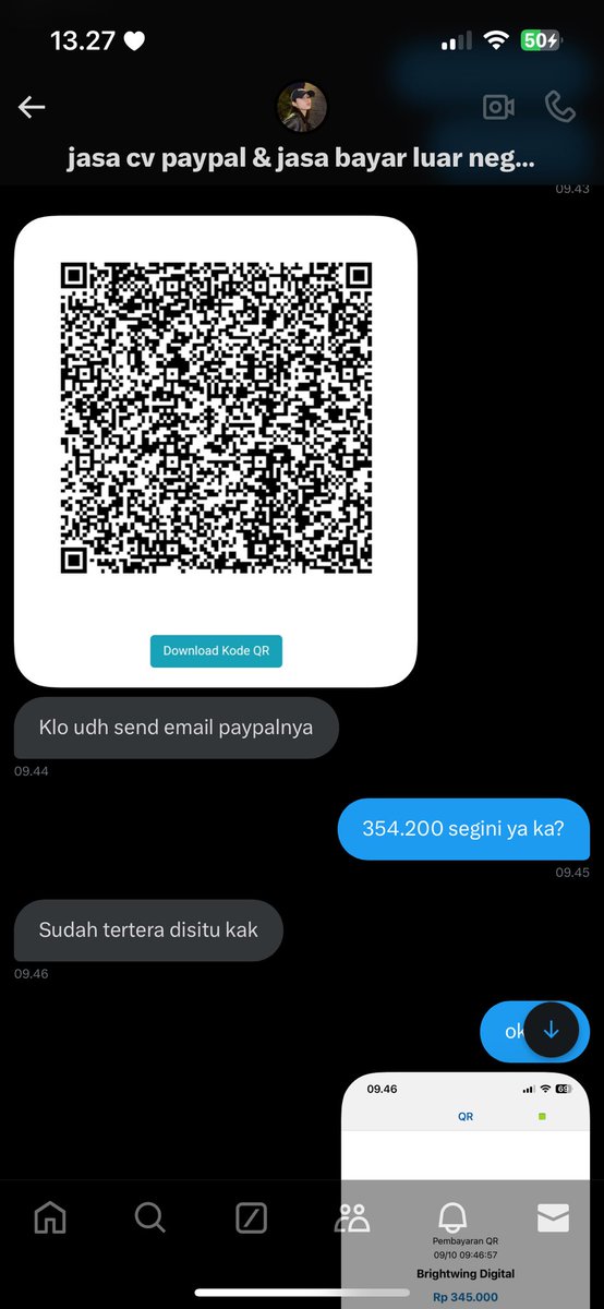 guys ada yg tau ini qr apa ga? aku kena tipu top up paypal 😭 #zonauang