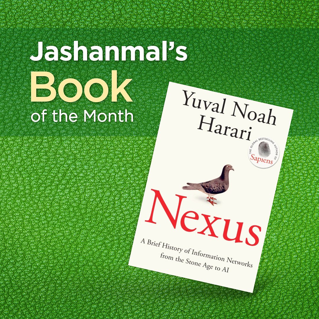 NEXUS is the thrilling account of how we arrived at this moment, and the urgent choices we must now make to survive – and to thrive.

Shop online:
🔗 jashanmal.com/collections/al…

For inquiries, please contact customercarenpp@jashanmalgroup.com

#jashanmalbookofthemonth
