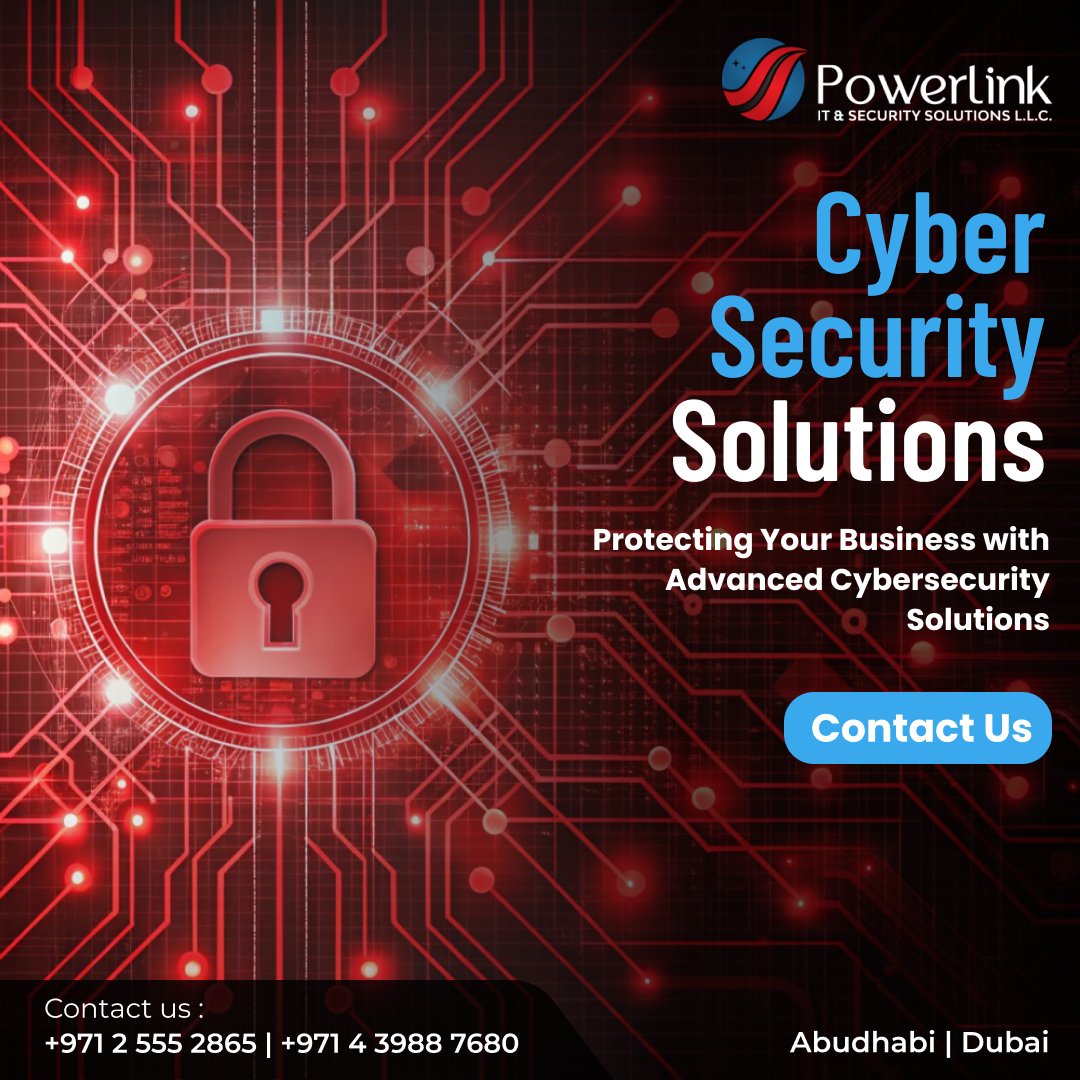 powerlinkitss's tweet photo. 🔐 Safeguard your business with advanced #CyberSecuritySolutions from Powerlink IT & Security Solutions! 🛡 Whether you're in #AbuDhabi or #Dubai
🌐 https://t.co/USHGLqfyiC
#CyberSecurity #PowerlinkIT #PowerlinkITSS #DataProtection #BusinessSecurity #CyberDefense https://t.co/mNl0k94wkM