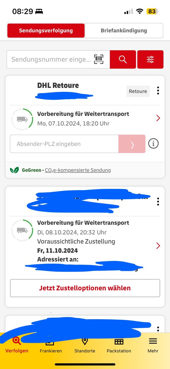 SwieSilke's tweet photo. @DHLPaket warum dauert alles aktuell so lang und tut sich ewig nichts? https://t.co/K3bzcZihGM