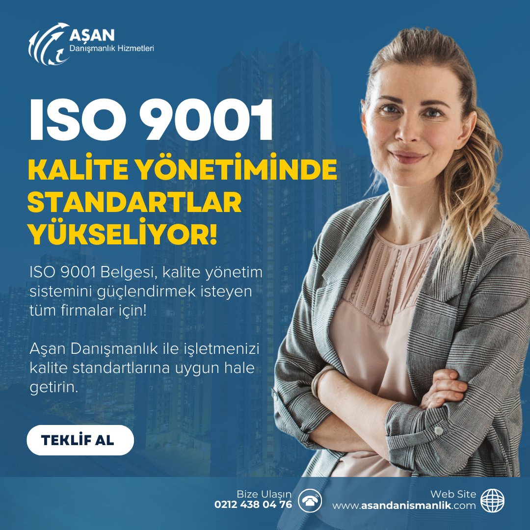 🏅 ISO 9001: Kalite Yönetiminde Standartlar Yükseliyor!

ISO 9001 Belgesi, kalite yönetim sistemini güçlendirmek isteyen tüm firmalar için! 💼 Aşan Danışmanlık ile işletmenizi kalite standartlarına uygun hale getirin.

☎ 0545 341 43 49
🌏 asandanismanlik.com

#ISO9001