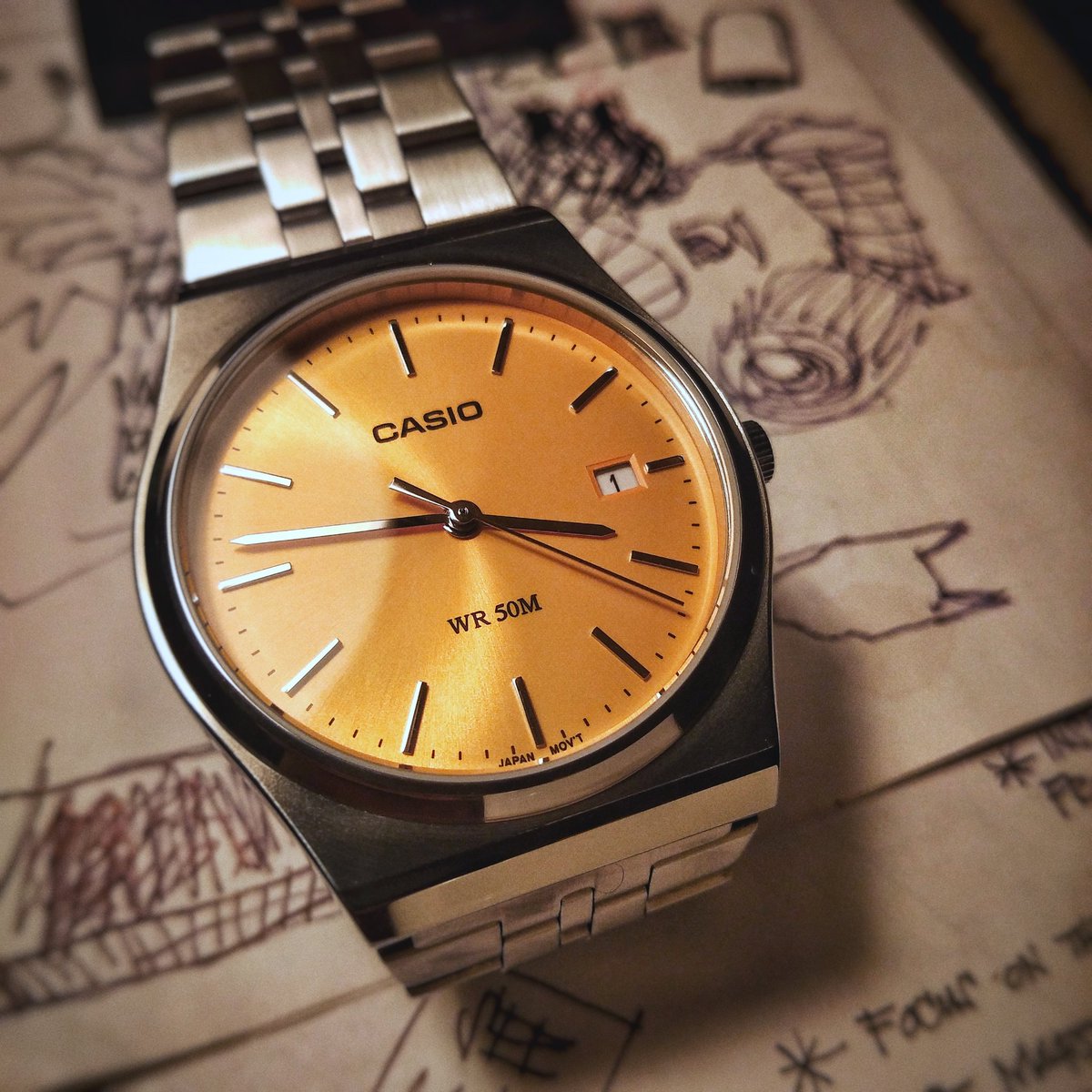 markdavidsee's tweet photo. So far, October has been pleasant. Yellow really is a cheerful color. 😊

⌚ Casio MTP-B145D https://t.co/ljnqGAcZc0