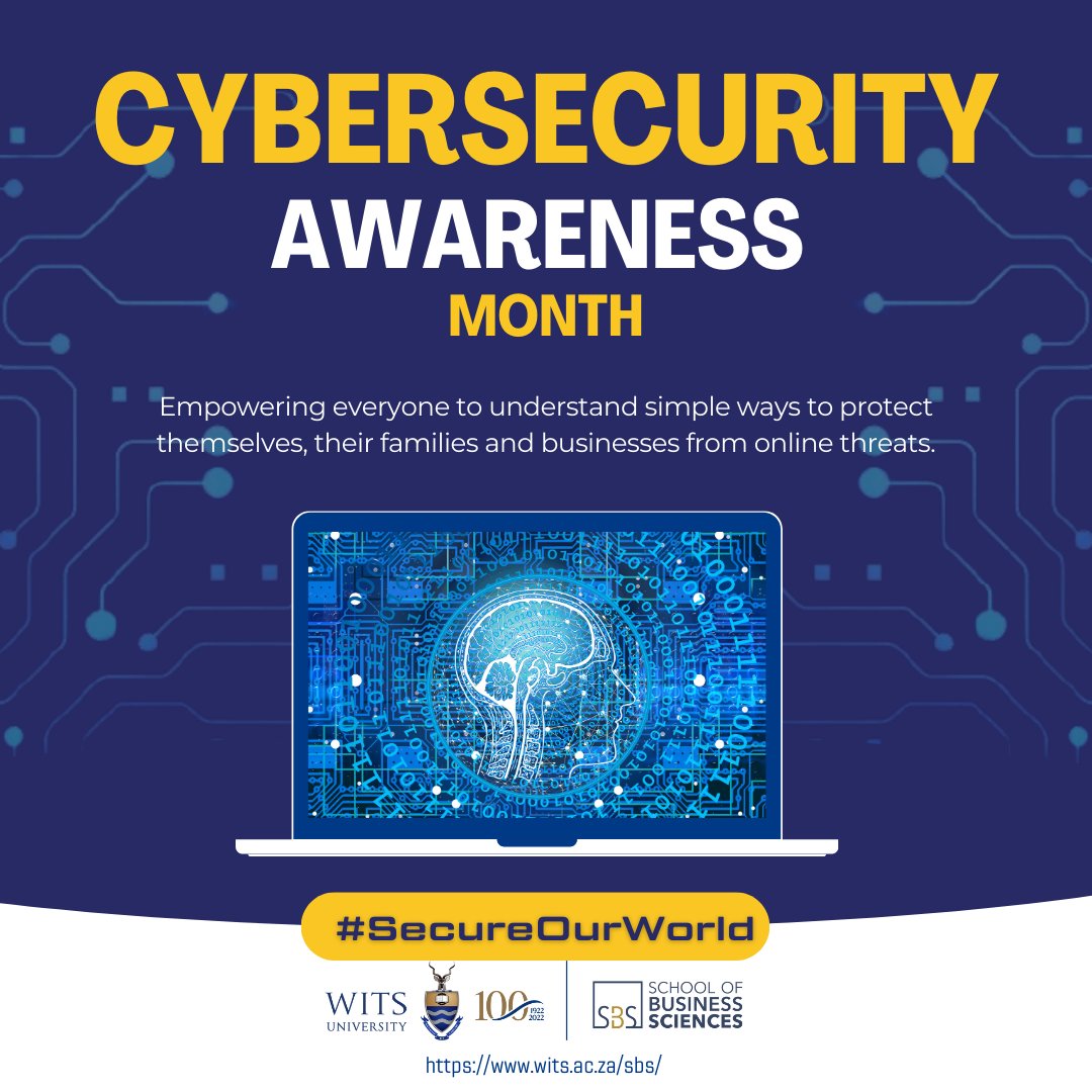 In today’s digital age, protecting your personal and professional information is more crucial than ever. Stay tuned for tips and best practices to keep your data safe and secure. #SecureOurWorld #CyberSecurityMonth #StaySafeOnline #WitsForGood