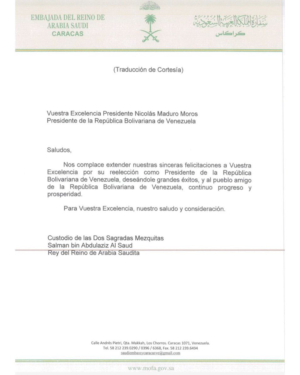 Embajada de Venezuela en Arabia Saudita tweet media