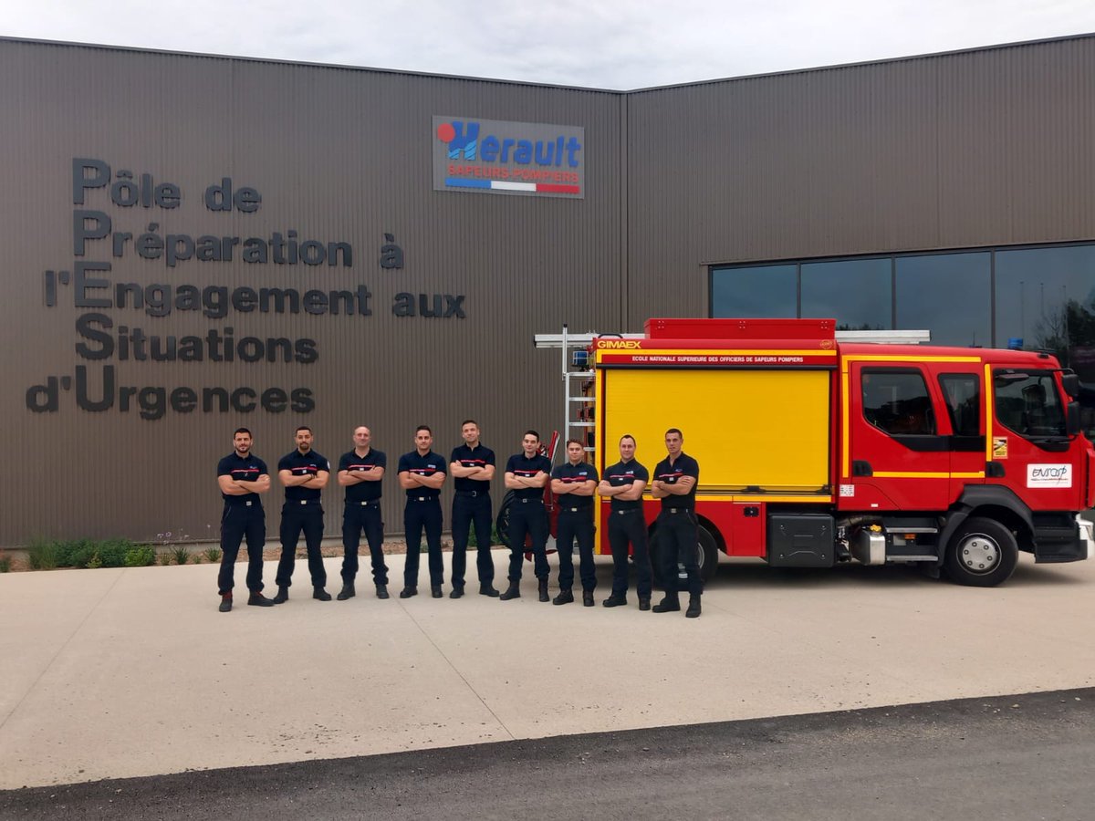 PompiersHerault's tweet image. #Apprendre|| Le #PPESU du SDIS de l’#Hérault accueille 6 élèves officiers de la FILT 112 de l’@ENSOP dans le cadre de leurs module [compréhension de l’emploi de chef d’agrès tout engins] Ils sont accompagnés par des formateurs du #SDIS34 dans le développement de leurs compétences