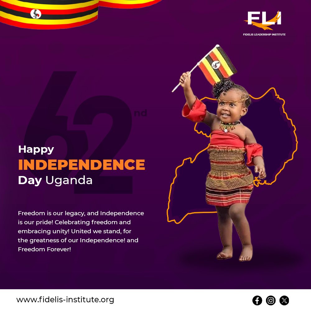 FidelisLeaders's tweet image. Celebrating #UGAt62 🇺🇬  
We are honored to contribute to Uganda&apos;s journey towards ethical leadership and innovation 💪🏽  

Together, let&apos;s continue to empower the next generation of leaders in the Pearl of Africa!  

Happy Independence Day 🇺🇬  
#FAT #FATTalks…