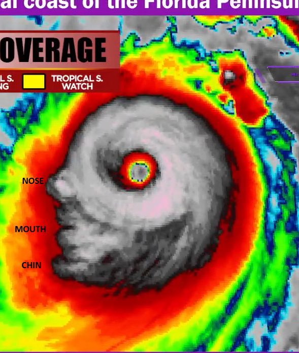 TheMatFun's tweet photo. Hurricane Milton (2024) vs Hurricane Matthew (2016). Both shaped like skulls 😳

Hurricane Matthew was very destructive and went on to become one of the deadliest Atlantic hurricanes in recent history
#Milton #HurricanMilton https://t.co/df3gAI6D1T