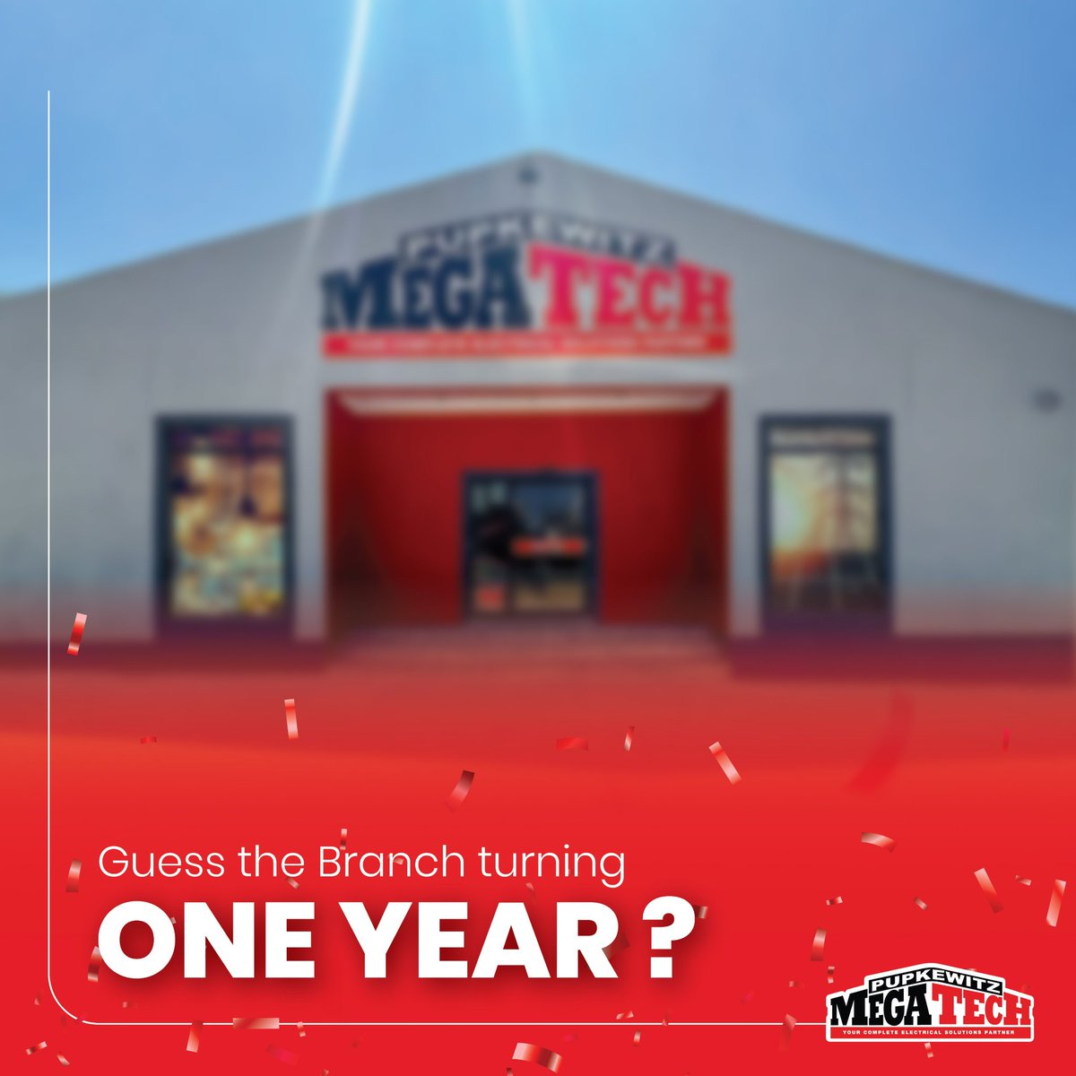 🎈One of our branches just hit the big ONE!

Can you guess which Pupkewitz Megatech location is celebrating its first anniversary? 

Drop your answers in the comments!

#GuessTheBranch #PupkewitzMegatech #Anniversary #Celebration #Community #OneYearStrong #ElectricalSolutions
