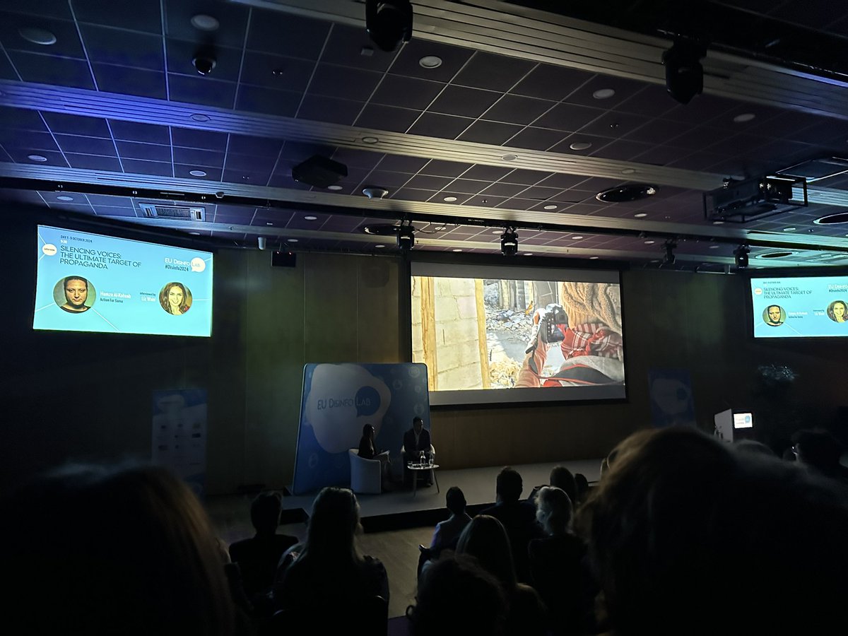 Jochen Spangenberg (@jospang) on Twitter photo .<a href="/Hamza_Alkateab/">Dr.Hamza Alkateab</a> in conversation with <a href="/lizwahl/">lizwahl@bsky.social</a> at #disinfo2024 about
- what it’s like working as a doctor in Syria
- #disinformation surrounding his work and life
- his experiences (and more) documented in <a href="/forsamafilm/">For Sama</a>.
Harrowing!
<a href="/ActionForSama/">Action For Sama</a> #stopbominghospitals .<a href="/Hamza_Alkateab/">Dr.Hamza Alkateab</a> in conversation with <a href="/lizwahl/">lizwahl@bsky.social</a> at #disinfo2024 about
- what it’s like working as a doctor in Syria
- #disinformation surrounding his work and life
- his experiences (and more) documented in <a href="/forsamafilm/">For Sama</a>.
Harrowing!
<a href="/ActionForSama/">Action For Sama</a> #stopbominghospitals