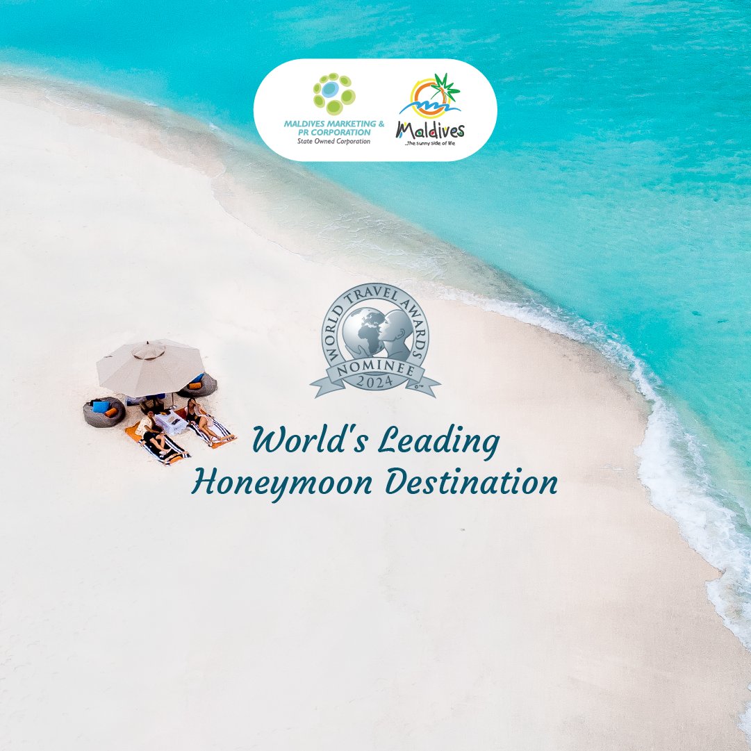 Honeymoon bliss in the Sunny Side of Life is every newlyweds' dream! Cast your vote for the Maldives as the World's Leading Honeymoon Destination 2024!

worldtravelawards.com/vote-for-maldi…

#WorldsLeadingHoneymoonDestination2024 #VisitMaldives #SunnySideofLife