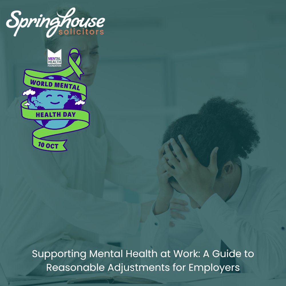 On #WorldMentalHealthDay, let's stand against mental health discrimination in the workplace. UK law protects employees, and it's our duty to foster inclusive, supportive environments. 💙

Read more:  springhouselaw.com/mental-health-…

#WorldMentalHealthDay #MentalHealthAwareness
