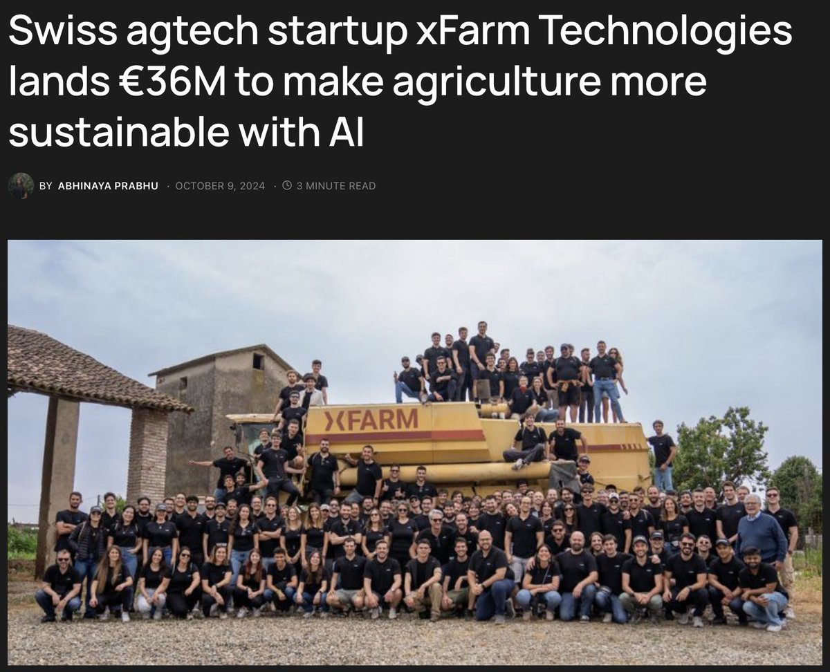 Forward Fooding (@forwardfooding) on Twitter photo 🌾💰 FoodTech 500 alum <a href="/helloxfarm/">xFarm Technologies</a> has secured €36 million in Series C funding to enhance the digitalization of the AgriFood sector and promote sustainable agriculture.
techfundingnews.com/swiss-agtech-s… 🌾💰 FoodTech 500 alum <a href="/helloxfarm/">xFarm Technologies</a> has secured €36 million in Series C funding to enhance the digitalization of the AgriFood sector and promote sustainable agriculture.
techfundingnews.com/swiss-agtech-s…
