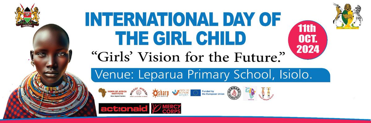 SamburuWtrust's tweet photo. On October 11, 2024, we celebrated the International Day of the Girl Child under the theme "Girls' Vision for the Future." At Leparua Primary School, we will engage indigenous girls to promote their rights, amplify their voices, and explore solutions for their empowerment. https://t.co/nTZID7OrhV