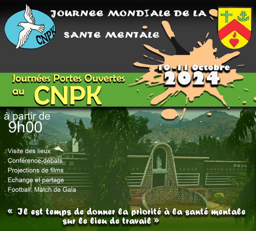 Le <a href="/CNP_Kamenge/">Centre Neuropsychiatrique de Kamenge</a> vous invite à célébrer la #JournéeMondialeDeLaSantéMentale ce jeudi 10 oct. Rejoignez-nous pour explorer des stratégies et des initiatives visant à promouvoir le bien-être mental au travail.Ensemble,créons un environnement où chacun se sent écouté et soutenu. 6/n