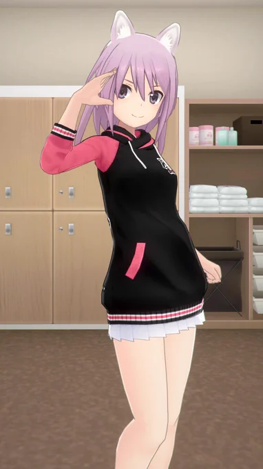 うるみみパーカー、おすすめです(アクトレススーツを除く衣装史上トップレベルでスカートが短いので)