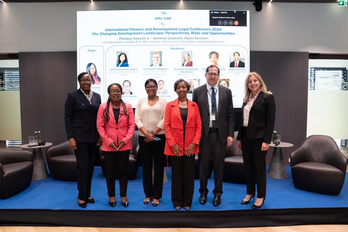 TheOPECFund's tweet image. (1/2) We co-hosted the International Finance &amp;amp; Development Legal Conference 2024 w @IFC_org, bringing together 100+ legal professionals. Topics included #AI, legal operations, and how legal frameworks can accelerate #sustainablefinance &amp;amp; unlock #privatecapital for global impact.