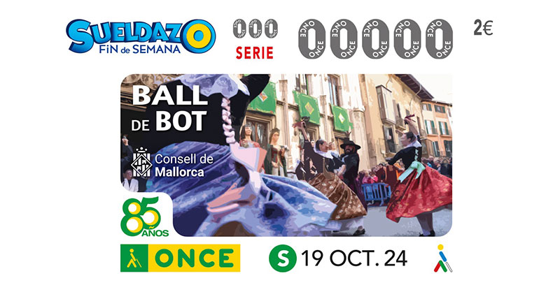 ONCE_oficial's tweet photo. ¡El Ball de bot, baile tradicional de Mallorca, muestra hoy sus pasos en cinco millones y medio de cupones de la ONCE!  

#BallDeBot @Ll_Galmes @ConselldeMca @AntoniaRoca @ginardsala @culturamallorca @JuegosONCE #BienJugado #CupONCE