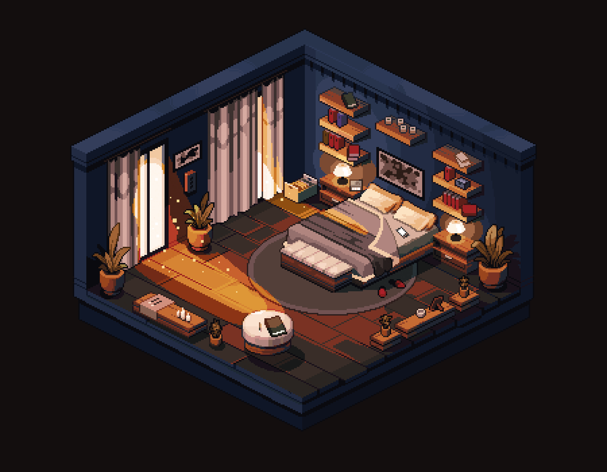 Entairon_Kizon's tweet photo. Hey #PortfolioDay I make pixel art. 
I do interior/exterior environment
(looking for work 🤔) https://t.co/LrziPUdyJa