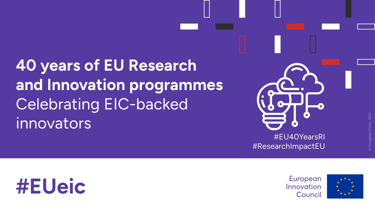Celebrating 4⃣0⃣ years of EU Research and Innovation! 🥳

Explore how #EUeic beneficiaries like <a href="/hiveopolis/">HIVEOPOLIS</a>, <a href="/dronamics/">DRONAMICS</a>, <a href="/in_ovo/">In Ovo</a> and <a href="/pasqal_quantum/">Pasqal - Quantum Computing</a> are leveraging deep tech for great advancements.

Learn more here👉 bit.ly/4gW0Zgq

#EU40YearsRI  #ResearchImpactEU