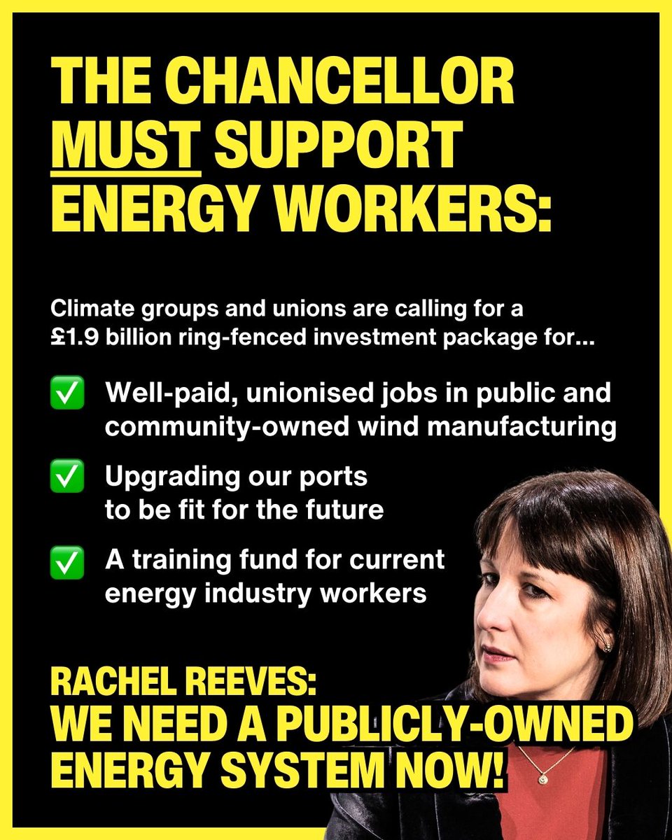 #StopRosebank (@stopcambo) on Twitter photo BREAKING 🚨: 65 climate groups, backed by trade unions, call on <a href="/RachelReevesMP/">Rachel Reeves</a> to STOP prioritising shareholder profits and FUND a just transition for North Sea workers and their communities.
We need a proper industrial strategy that puts workers + communities at its heart. BREAKING 🚨: 65 climate groups, backed by trade unions, call on <a href="/RachelReevesMP/">Rachel Reeves</a> to STOP prioritising shareholder profits and FUND a just transition for North Sea workers and their communities.
We need a proper industrial strategy that puts workers + communities at its heart.