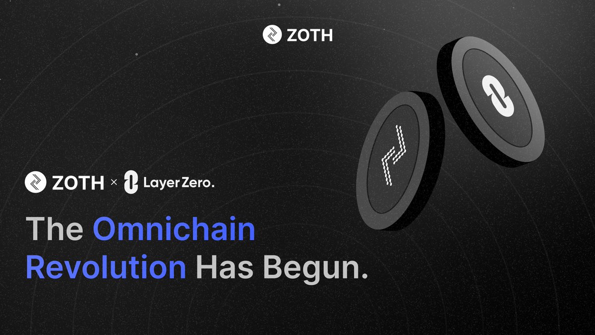 zothdotio's tweet photo. 1/ Zoth is building Omnichain.

We’re delighted to announce our integration with @LayerZero_Core to bring seamless cross-chain interoperability for ZeUSD.

The future of omnichain RWAs is here. https://t.co/kMmQpJZ3zR