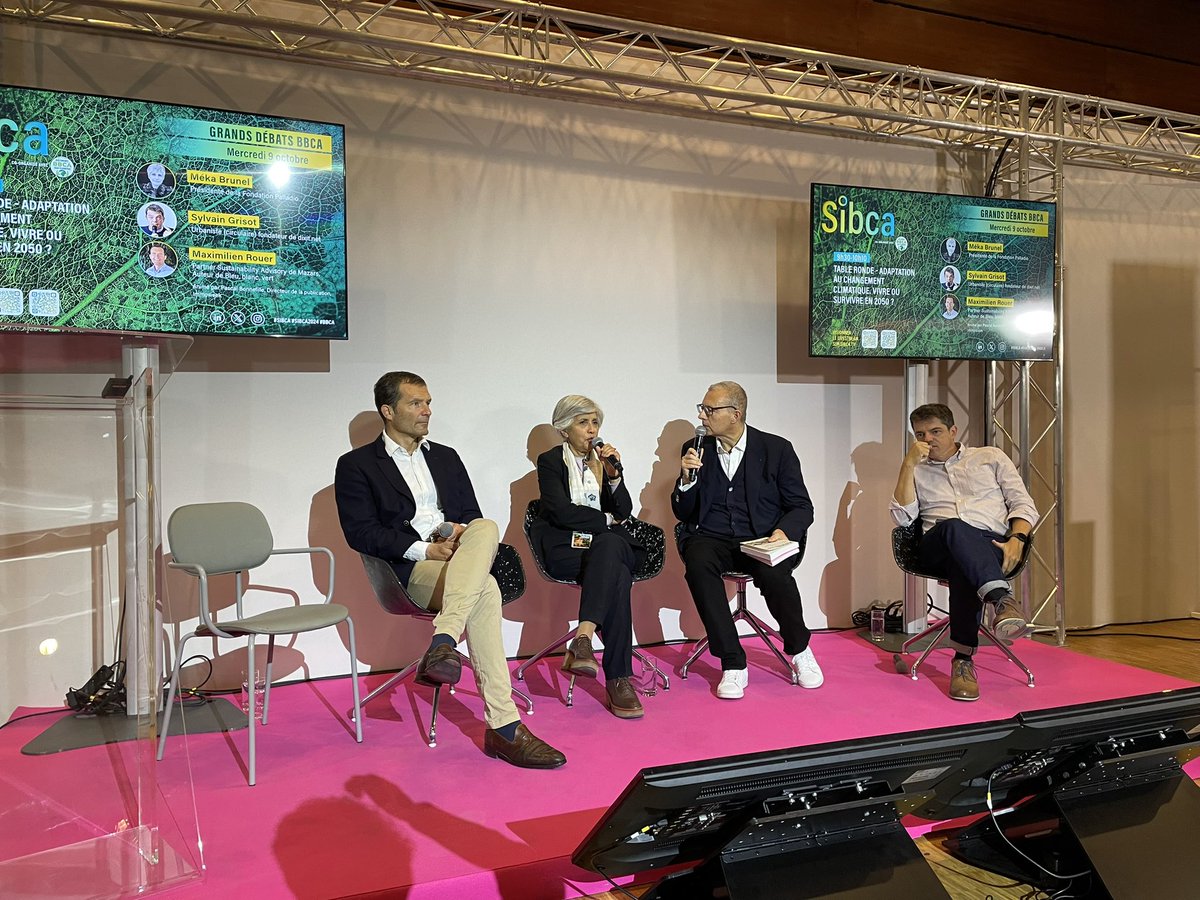 Fondation Palladio (@fpalladio) on Twitter photo En direct du #SIBCA, retrouvez <a href="/MekaBrunel/">Méka Brunel</a>, @SylvainGrisot et #maximilienrouer pour la table ronde « Adaptation au changement climatique, vivre ou survivre en 2050? »
#SIBCA2024 #BBCA #Ville #Durable En direct du #SIBCA, retrouvez <a href="/MekaBrunel/">Méka Brunel</a>, @SylvainGrisot et #maximilienrouer pour la table ronde « Adaptation au changement climatique, vivre ou survivre en 2050? »
#SIBCA2024 #BBCA #Ville #Durable