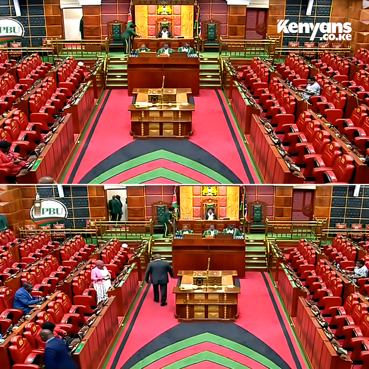 Kenyans's tweet photo. Empty seats as many MPs absent from Parliament, Deputy Speaker Gladys Shollei orders the quorum bell to be rang for ten minutes https://t.co/eb3Jj6nm7O
