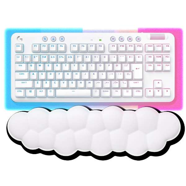 ふわふわの雲をイメージしたパームレスト付☁ 好みに合わせ2種類のキー