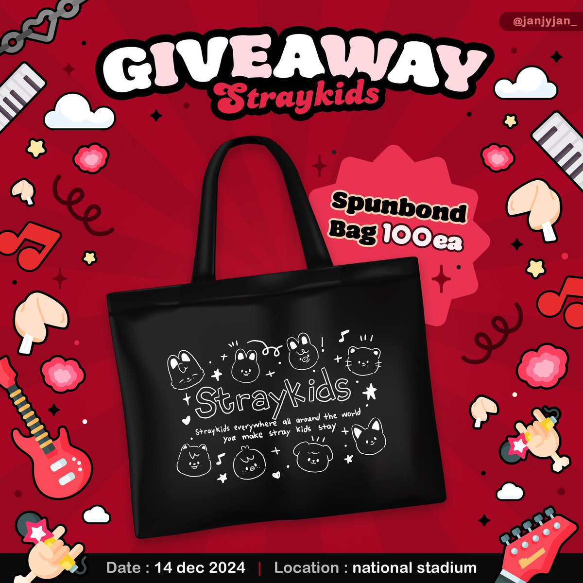 pls kindly rt ꒱ ❤️ giveaway

🎸 spunbond bag : 100ea

date : 14 dec
location : national stadium
time : tba

🥠 มารับกันเยอะๆนะคะ กลัวไม่หมด 🫶🏻
ปล.มาเมคเฟรนด์กับเราได้นะคะ ✨
มีเพื่อนเป็นสเตย์น้อยมาก เหงานิดๆ 🥹

#dominATE_BANGKOK 
#dominATE_BKK