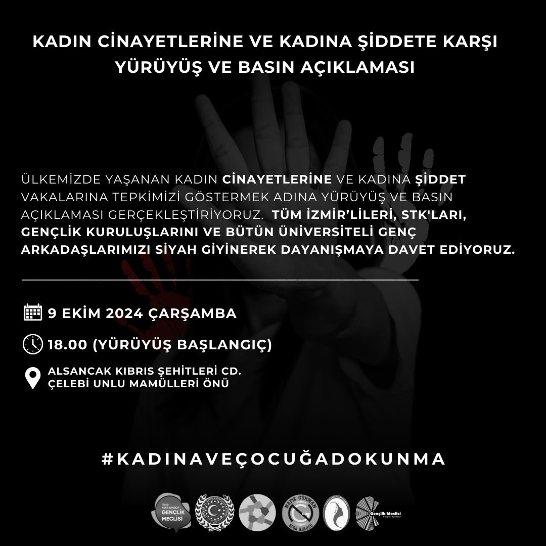 Tüm İzmirlileri, STK’ları, gençlik kuruluşlarını ve üniversiteli genç arkadaşlarımızı bekliyoruz.