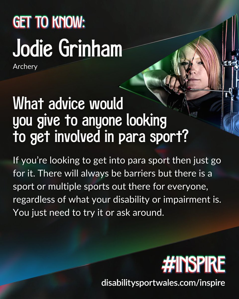 Get to know Jodie Grinham! 

Are you inspired by our Paralympians? ✨

Start your sporting journey by completing the form ⬇️

🔗ow.ly/hSZJ50TFqqw

#Paris2024 | #paralympicsgb | #inspire | 📸 @ParalampicsGB