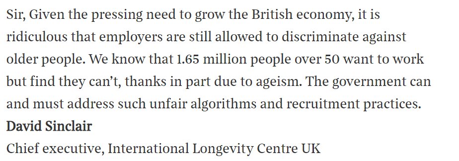 David Sinclair (@sinclairda) on Twitter photo Nice to get an <a href="/ilcuk/">Int Longevity Centre</a> letter in <a href="/thetimes/">The Times and The Sunday Times</a> today
thetimes.com/article/76978b… Nice to get an <a href="/ilcuk/">Int Longevity Centre</a> letter in <a href="/thetimes/">The Times and The Sunday Times</a> today
thetimes.com/article/76978b…