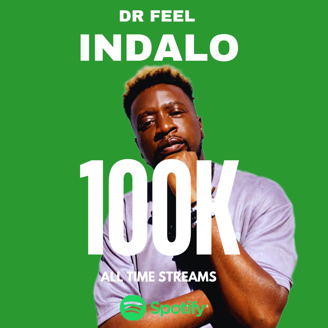 drfeel_'s tweet photo. 100K All-Time Spotify streams for my new album INDALO.
THANK YOU ALL FOR STREAMING #INDALO 🙏🏽
🔗 Listen/Download the album @SpotifyAfrica @Spotify: https://t.co/xPFZYWi0lS https://t.co/9BipNCJMIx