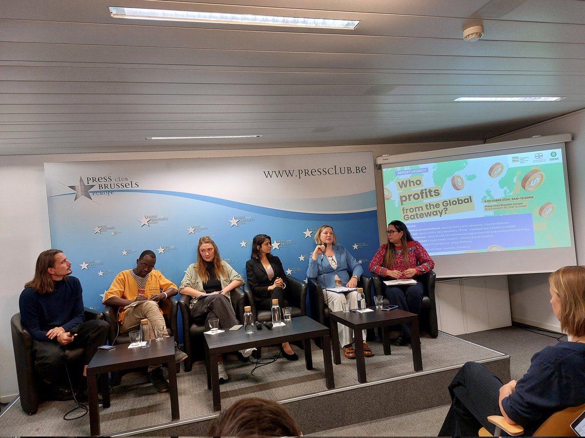 RowanJDunn's tweet photo. Very excited to attend the launch of this new report on the #GlobalGateway, the #EU's global investment and development strategy.
The report finds that over 60% of funded projects benefit at least one European company, essentially diverting #ODA to private interests. https://t.co/c4eod7odF3