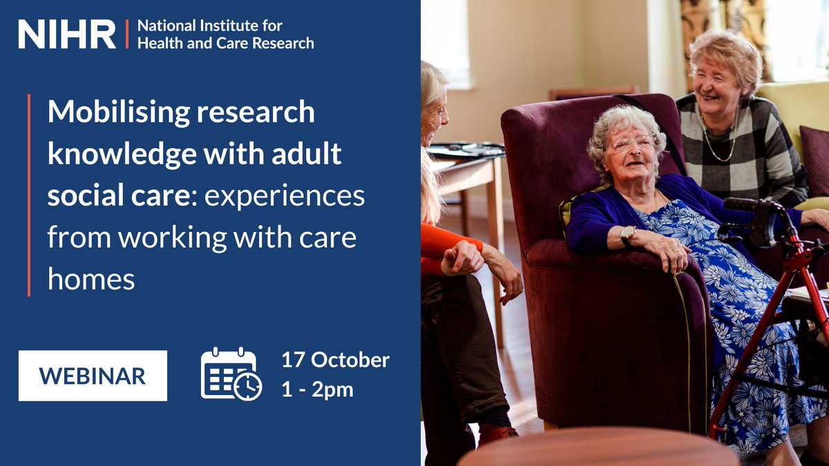 Don’t miss our webinar with Prof Claire Goodman on mobilising research knowledge in care homes. To understand the sector, hear practical examples, and ask your questions, register here:
gmg-lgcgroup.zoom.us/webinar/regist…
