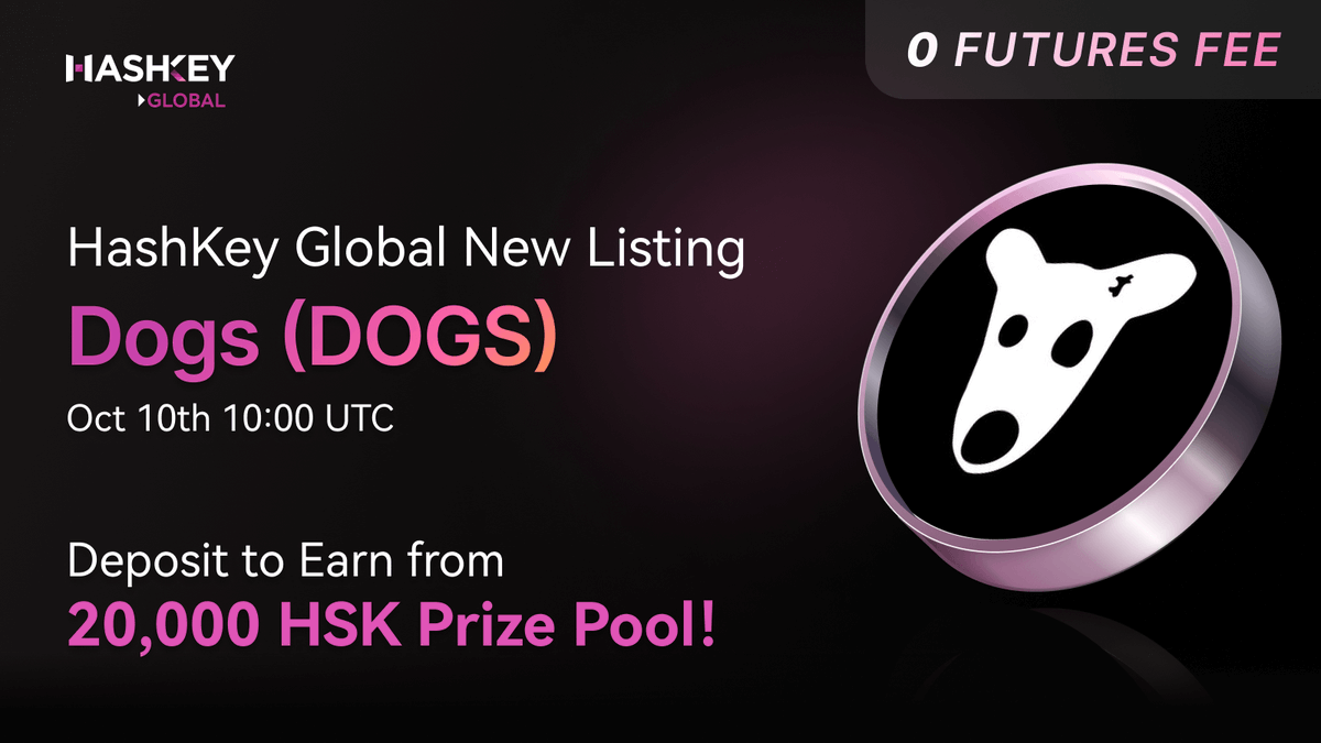 🐕‍🦺 Get ready for $DOGS! <a href="/realDogsHouse/">The DOGS 🦴</a> is coming to HashKey Global!

🎁 New users can earn 1 $HSK for every 1,000 $DOGS net deposit—up to 50 $HSK from a 20,000 $HSK prize pool, first come, first served!
 
🐾 DOGS Deposits &amp; Withdrawals (TON): Now Open
🐾 DOGS/USDT Spot Trading: